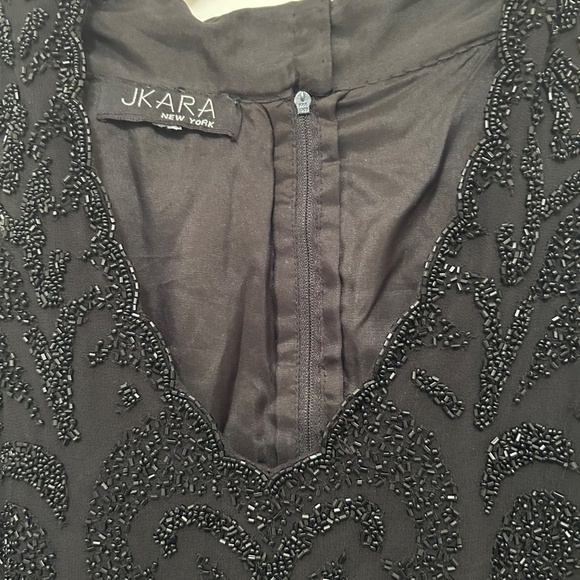 JKARA New York Black Beaded Bodice Form Fitted Evening Gown "Worn Once" - Picture 2 of 15